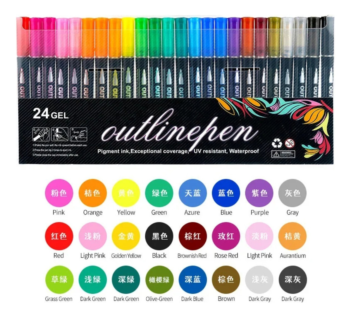 D_725103-MLU76158042856_052024-F.jpg Marcadores Metalicos Magicos Contorneador Pack X 24 - Imagen 1