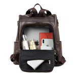 Mochila Cartera Antirrobo Mujer Sin Acceso Delantero Cuero - Imagen 3