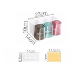 Porta Cepillo Con Vasos Estante Adhesivo Baño - Imagen 2