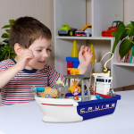 Barco Bote De Juguete Para Niños Resistente Para Baño Color Azul - Imagen 4