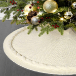 Falda Árbol De Navidad Tejida Trenzada 62cm Color Beige - Imagen 7