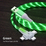 Cable Carga Usb Led Para Apple + Usb-c + Micro Usb - Imagen 2
