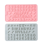 Molde De Silicona Numeros + Happy Birthday Decoracion Tortas - Imagen 3