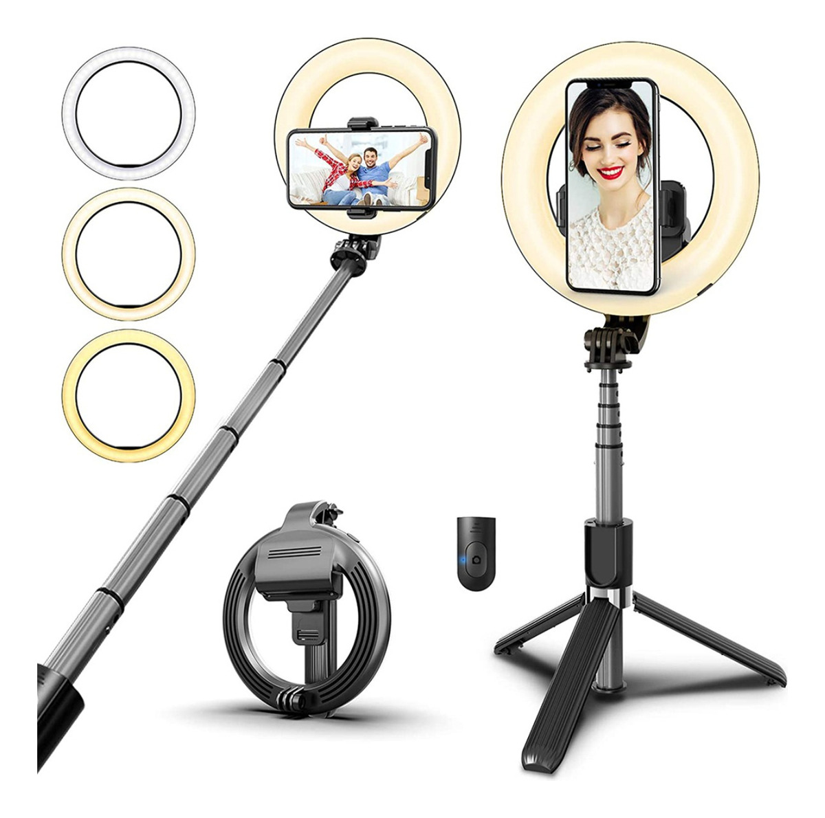 D_731067-MLU74693361292_022024-F.jpg Tripode Anillo Luz Led Selfie Maquillaje Fotos C/ Control - Imagen 1