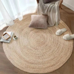 Alfombra Redonda De Rattan Grande Sala De Estar Dormitorio - Imagen 2