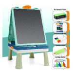 Pizarra 4 En 1 Pizarron Con Tiza Y Marcador + Juegos De Mesa - Imagen 9