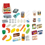 Juego Carrito De Compras Supermercado Caja Registradora Scan Color Beige - Imagen 3