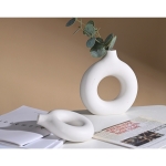 Florero Delicado Moderno Circular Ceramica Semi Liso Grande - Imagen 5