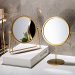 Espejo Tocador Mesa Redondo Dorado Decorativo Base Redonda - Imagen 13