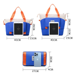 Bolso Cartera Plegable Deportes Gran Capacidad Fitness Color Negro Correa De Hombro Blanco - Imagen 7