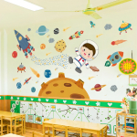 Vinilo Decorativo De Pared Astonauta Con Planetas Adhesivos Color Astronauta - Imagen 3