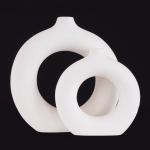 Florero Delicado Moderno Circular Ceramica Semi Liso Grande - Imagen 3