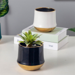 Florero Maceta De Cerámica Decoracion Con Detalle Dorados - Imagen 10