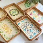 Bandeja Decorativa En Rattan Varios Diseños - Chica - Imagen 8