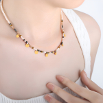 Collar De Cuentas De Piedras Naturales Con Detalles Boho - Imagen 3
