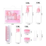 Kit De Viaje 5 Botellas Y Frascos Lociones Cremas + Peine - Imagen 4