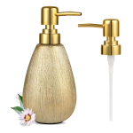 Dispensador De Jabón Líquido Elegante Cerámica Texturizado Color Dorado - Imagen 5