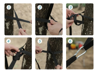 Hamaca De Camping 3 Plazas Con Correas Y Mosquetones - Imagen 7