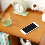 Mesa De Luz Bamboo Un Cajon Doble Estante - Imagen 5