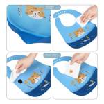 Babero Impermeable Silicona Bolsillo Contenedor Bebe Comida - Imagen 7