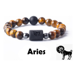Pulsera De Piedras Naturales Signos Zodiacales Ojo De Tigre - Imagen 14