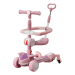 Monopatin Infantil 3en1 Plegable C/luces Y Palanca De Empuje - Imagen 9