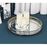 Bandeja Circular Dorada Nórdica Espejada Decorativa Grande - Imagen 4