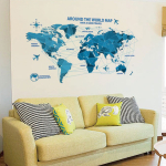 Vinilo Adhesivo Pared Mapa Mundi Planisferio 100x55 Cm - Imagen 4