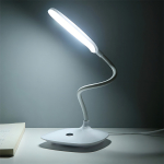 Lámpara Led De Mesa Cuello Flexible Estructura Blanco Pantalla Blanco - Imagen 2