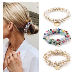 Colitas Scrunchies En Gemas Pelo Cabello Colores Multicolor - Imagen 4