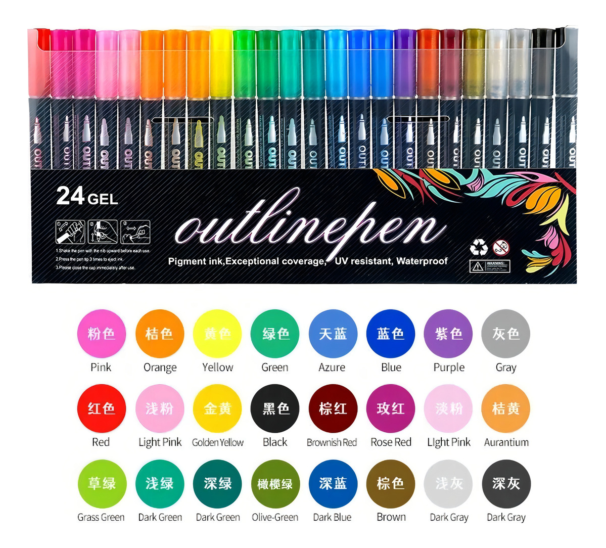 D_762251-MLU78852559247_082024-F.jpg Marcadores Metalicos Magicos Contorneador Pack X 24 - Imagen 1