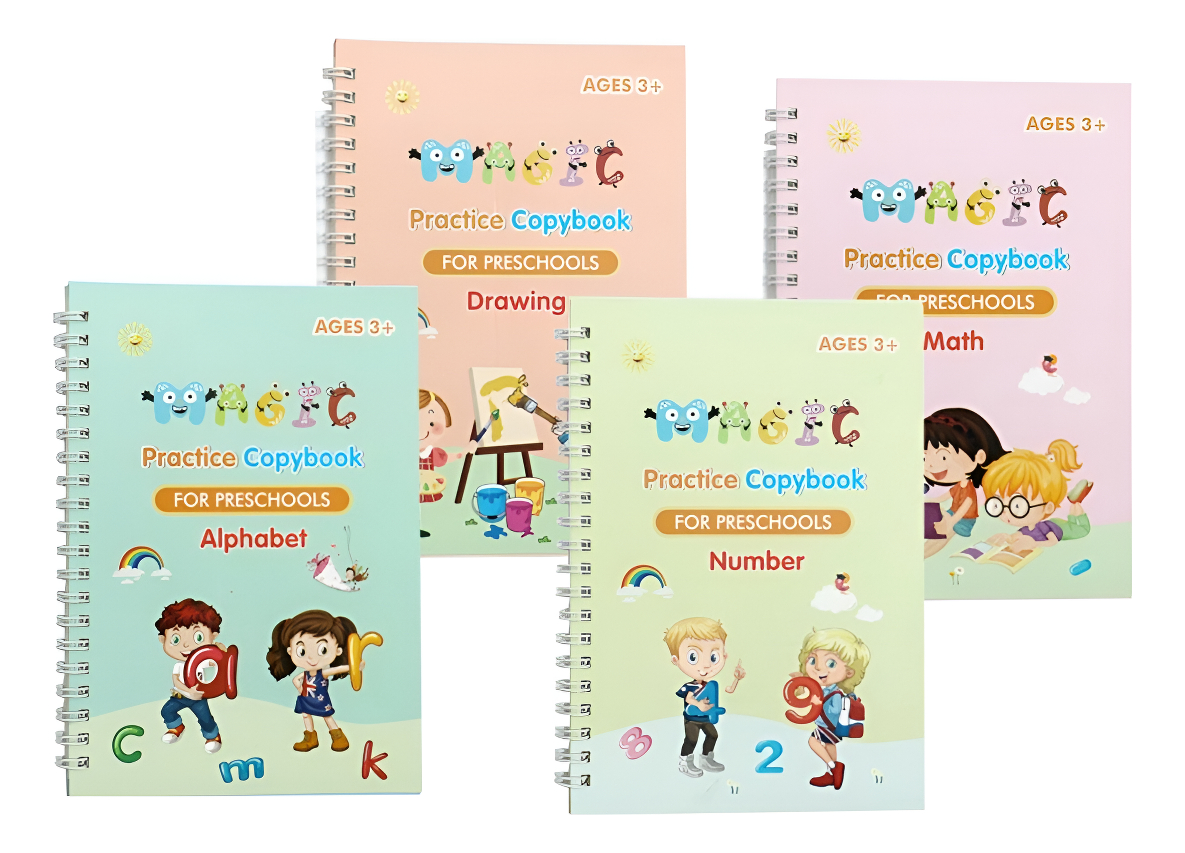 D_763145-MLU89676864801_082025-F.jpg Pack X 4 Cuaderno Magico Infantil Reutilizable Juguete Niños - Imagen 1