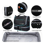 Neceser Travel Organizador Para Colgar Color Bordó Diseño De La Tela Bordo - Imagen 7