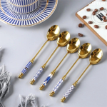 Cucharitas Metal Y Cerámica Café Té Copetín Decorativas - Imagen 4