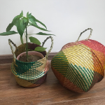 Cesto De Fibra Natural Canasto Ratán Decoración Multiuso M - Imagen 6