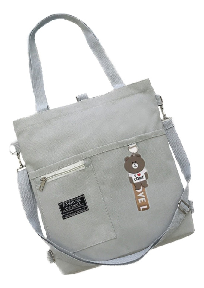 D_768983-MLU72244191056_102023-F.jpg Cartera Bolsa Totebag Moderna Lona Multi Cierres - Mediana - Imagen 1