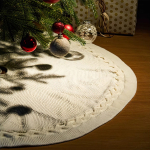 Falda Árbol De Navidad Tejida Trenzada 62cm Color Beige - Imagen 6