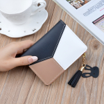 Billetera Dama Tarjetero Con Cierre En Cuero Pu - Geometrico - Imagen 6