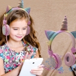 Auriculares Infantiles Unicornio Con Brillos Lol - Cable - Imagen 4