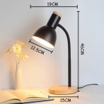 Lampara De Escritorio Nordica En Metal Y Madera - Flexible - Imagen 3