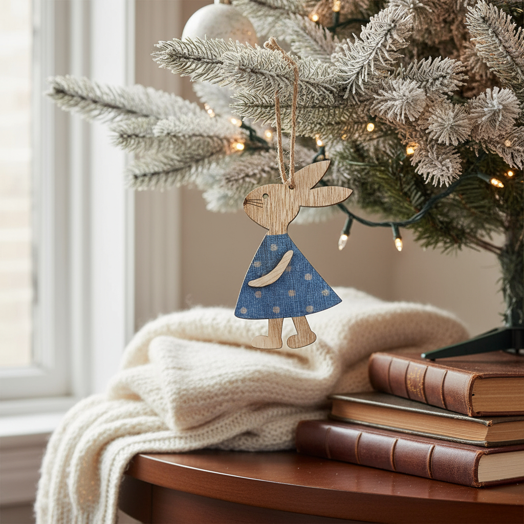 D_772626-MLU96869830189_102025-F.jpg Adorno Colgante Conejo Madera Árbol Navidad Pascuas - Imagen 1
