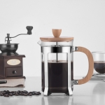 Cafetera Manual Embolo Prensa Francesa Vidrio Y Madera 600ml - Imagen 2