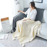 Manta De Lana Con Borlas Throw Blanket Sofa 110x150cm - Imagen 3