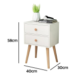 Mueble Mesa De Luz Alta 2 Cajones Patas Madera Dormitorio - Imagen 12
