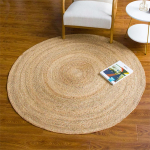 Alfombra Redonda De Rattan Grande Sala De Estar Dormitorio - Imagen 3