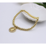 Pulsera Con Colgante Dije Catolico Delicado Color Dorado Diámetro 18.03 Cm - Imagen 3