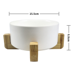 Comedero Bebedero Mascota Elevado Ceramica Base Madera - Imagen 9