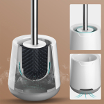 Cepillo Escobilla Limpia Inodoro Baño Silicona Autosecante - Imagen 4