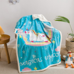 Manta Frazada De Cama Para Niños Infantil Peluche 90 X 130 Unicornio - Imagen 2