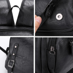 Mochila Cuero Pu Mujer Dama Retro Bolsillos Exteriores - Imagen 6